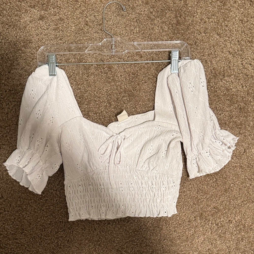 Urban Outfitters Cream Eyelet Blouse